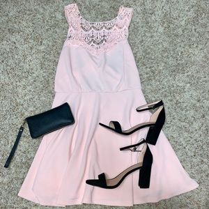 Light Pink Crochet Top Dress w/ X Back